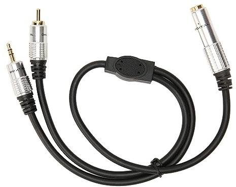 Beufee RCa Audio Cable, 6.35mm Female To Dual 3.5mm Male Audio Cable Adapter Rca Speakers Splitter for Home Stereo System, 1.6ft