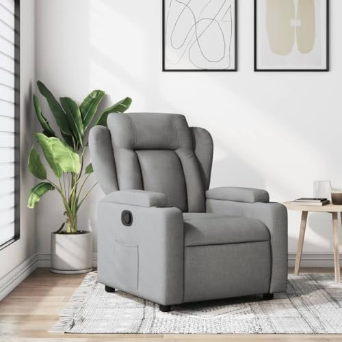 ZEYUAN Relaxsessel Hellgrau Stoff, Relaxsessel, Fernsehsessel, Kinosessel, Gaming Couch - 372403