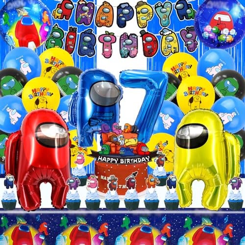 52 Stück Amon geburtstag party set, Amon Party Set, Amon Geburtstag Luftballons, Amon Party Luftballons, Amon Geburtstag Dekorationen, Geburtstagsparty Luftballons, 7 Jahre Geburtstag