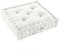 Acomoda Textil – Cojín de Suelo Acolchado con Asa de Transporte. Cojines para Palets, Banco, Silla y Suelo, Asiento Cómodo Decorativo para Interior y Exterior. (Blanco, 50x50cm, 1 Unidad)