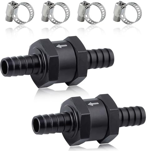 SPEEDWOX Rückschlagventil für Kraftstoff, Rückschlagventil, 10 mm, 3/8 Rückschlagventil, Rückschlagventil, Rückschlagventil, Aluminiumlegierung, Rückschlagventil für Wasser, Benzin, Diesel, Öl, 6
