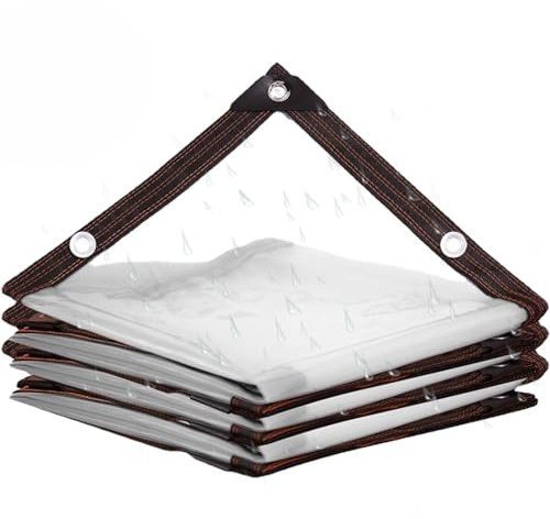 Bâche Transparente Extérieur 2x5m, Bâche Plastique Imperméable, Bâche Transparente pour Pergola, Bâche Plastique Transparente pour Serre, avec Œillets e Corde