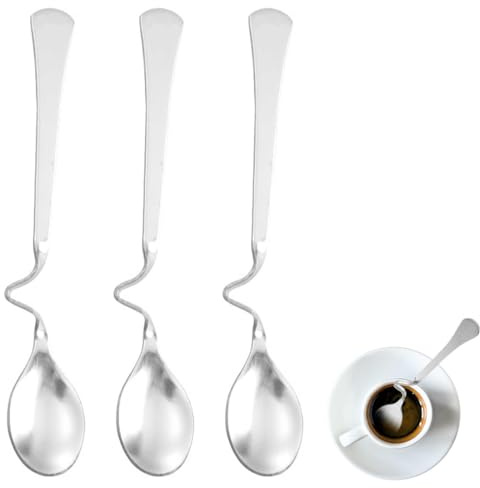 QEQSHQO 3 Stück Honiglöffel, Edelstahl, Langer Griff, Marmelade Löffel, Rührlöffel, für Marmelade, Sirup, Joghurt, Melasse-Honiglöffel