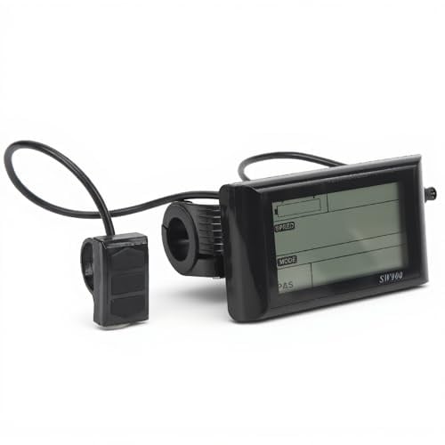SW900 Elektrisches LCD-Anzeigemessgerät, Elektroroller-Anzeigemessgerät 24 V, 36 V, 48 V, 60 V, E-Bike-LCD-Panel-Bildschirm mit Wasserdichtem 6-Pin-Anschluss, für 22,5 Mm, 25,4