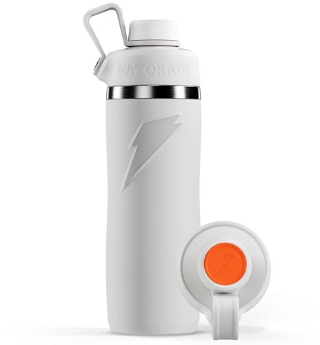 Gatorade 'Overtime' 22oz Stainless Steel Water Bottle, Twist Cap, White