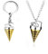SXYNIO Tengen Toppa Necklace Keyring 2pcs Set Tengen Toppa Core Drill Pendant Jewelry Gurren-Lagann Metal Necklace Keychain