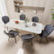 Hawthyhome Esszimmerstühle 6er Set, Küchenstuhl, Stuhl Esszimmer Wohnzimmer, ergonomischer Sessel, Armlehnstuhl, Polsterstuhl, Wasserdichtes Material,Metallbeine, Dunkelgrau