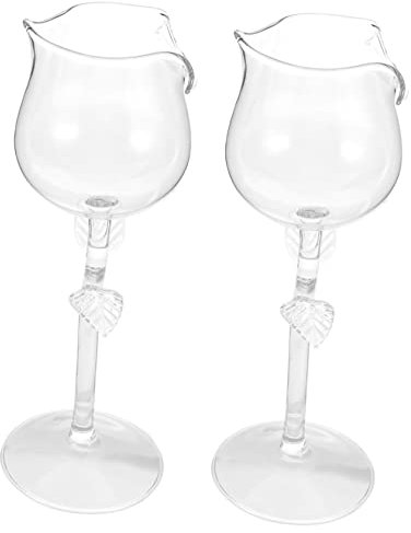 Amosfun Calice Da Vino A Forma Di Fiore Di Rosa Calice Da Cocktail in Squisito Per La Casa