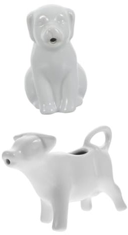 Ciieeo 2pcs Animal Shaped Ceramic Pot Small Milk Creamer Jug Ceramic Pitcher for Coffee Tea