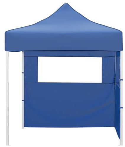 Tente de plage, abri, carport, cuisine, tente de réception, professionnelle, pliable, avec 2 parois latérales, 2 x 2 m, en acier, bleue, pour fête, terrasse, jardin, camping