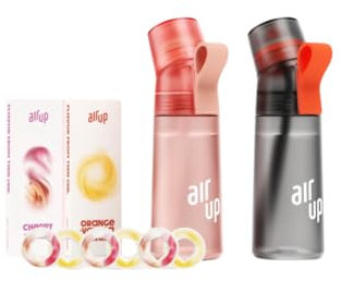 Generic AIrupbottle Bundle Generation 2 - Borraccia da 600 ml, con 6 cialde, rosa e nero