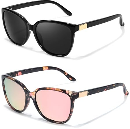 LVIOE 2P Polarisierte Sonnenbrille Damen - Stylischer und Trendiger