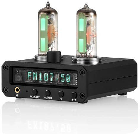 Amplificador De Auriculares, Preamplificador De Audio Estéreo De Alta Fidelidad, Medidor De Nivel De Tubo, con Reloj VFD, Controles De Volumen, para Grabación/prácticas Musicales