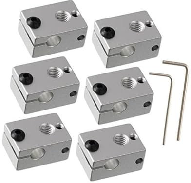 HUVNEXA 3D-Drucker-Sensor-Heizblock, kompatibel mit E3D V6, for HT-NTC100K PT100-Sensor mit 2 Schraubenschlüsseln 3D-Drucker-Thermistor