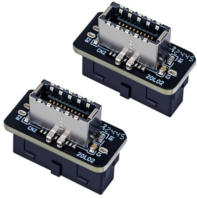 YSIUENG USB 3.2 Gen 1 to Gen 2 Header Adapter [2-Pack] – Vertical USB 3.1 Type-E Key-A to USB 3.0 20 Pin Converter for Type-C Motherboard (Up to 10Gbps)