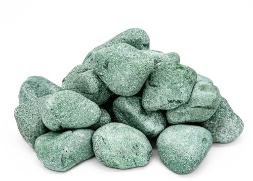 Sauflex Saunasteine Jadeit 15 kg – Abgerundet, 5–10 cm | Höchste Haltbarkeit, Langanhaltende Wärme | Für Elektro- & Holz-Saunaöfen