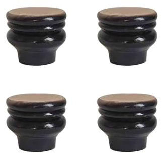 GXLSMSH Lot de 4 Pieds de Meubles carrés en Bois Noir, Coniques et Solides, avec Plaque de Montage et vis, pour canapé, Fauteuil inclinable, 6 x 5 cm