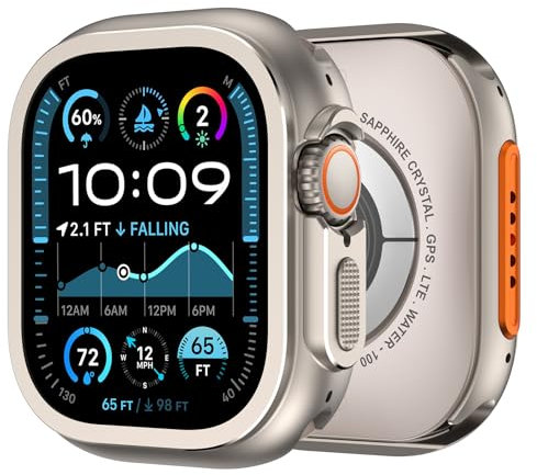 Metál Funda Compatible con Apple Watch Ultra 2/3/1 49mm,2 en 1 Funda Protectora Impermeable, Resistente a los Arañazos para iWatch Ultra 49mm, Protectora Smartwatch[Sin Protector de Pantalla]