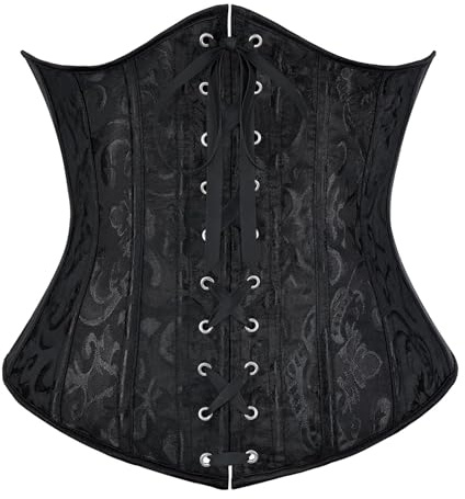 JasGood Damen Unterbrust Corsage Satin Shaper Korsett,Corsage Korsett Top Gothic Vintage Corsette