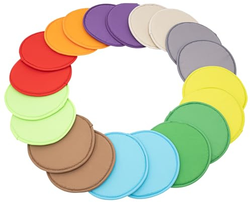 HeinaTond 20er Set Sitzkissen Rund Schaumstoff Outdoor Kinder rutschfest Bodenkissen Sitzunterlage für Kinder, Schule, Kindergarten, Sitzkissen Mehrfarbig