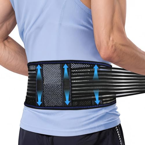 Beugo Back Support Belt, Adjustable Lower Back Support Lumbar Brace, XL | Waist Compression, with 4 Stays, Men and Women, Breathable, for Work, Heavy Lifting