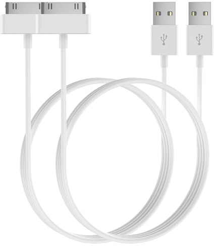 YLK Cable USB de 30 Pines Compatible con iPad 3 2 1, iPod Touch 4 3 2 1, Nano 6 5 4 3 2 1, iPhone 4 4S 3G 3GS, iPod Classic 3 2 1, 1M Cable de Carga de Repuesto Portátil de Cargador Rápido (1M*1M)
