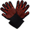 TabEnter Extra Länge Extrem hitzebeständig 932 °F Grill Handschuhe, Ideal für Grillen, Kochen, Backen, Grill, Kamin, Gefrierschrank und Etc. mit Rot Silikon Isoliert (33 cm 1 Paar)