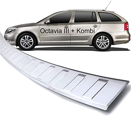 1A098 - Edelstahl Ladekantenschutz, Geeignet für Octavia III + Kombi (kein RS), Chrom