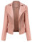 Chiodo Giacca in Pelle da Donna Giacca di Pelle con Borchie Giubbotto Biker in Ecopelle Giacca Motociclista con Cerniera Primavera Autunno Giubbino Corto in Finta Pelle Giubbotto Similpelle Rosa S