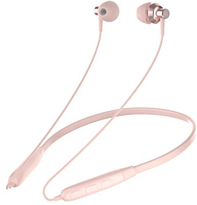 Soundmagic S20BT Neckband Bluetooth Headphones Wireless Earphones HiFi Stereo in Ear Headset with Microphone Lightweight Sports Earbuds Long Playtime Stable Connection Pink