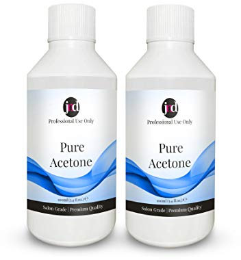 JND 100% Pure Acetone Soak-Off Gel Acrylic Tips Nail Glue Nail Polish Remover Multi Pack (2x 100ml)