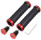 Topcabin® Fahrradgriffe, doppelseitig verriegelnde Lenkergriffe für Standardfahrräder, Mountainbikes, BMX-Räder, (Aluminium-Verschlussstopfen + Griffe) rot, 1 Paar
