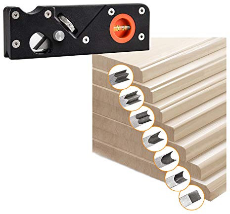 RAFFISH Holzbearbeitung Eckenhobel DIY Handwerkzeug Holzhobel Holzbearbeitung Kanten glätten Manuelles Abflachen (Fase + 7 Schneidkopf)