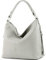modamoda de T160 Damen Leder Schultertasche Henkeltasche Large handmade in Italy, Farbe:Hellgrau