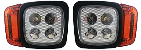 J/J Coppia Fari Anteriori Freccia Dx Sx 4 Led 1000Lm 12W Con Indicatore di Direzione Per Carrelli Elevatori Macchine Agricole Mietitrebbie