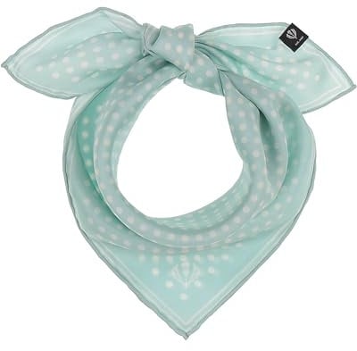 FRAAS Halstuch Damen gepunktet - 51 x 51 cm Größe - Nickituch Seide - Seidentuch für Damen mit Polka Dots Muster - Bandana Tuch perfekt für den Sommer Misty Blue