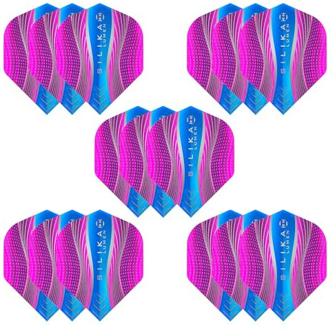 Harrows Lumen No2 Dart-Flights | 5 x Sets Dart-Flights (insgesamt 15 Flights) I 100 Mikron Dart-Flights I Premium Extra Stark Made in UK I Professionelles Dart-Zubehör I Pink Dart Flights