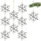 com-four® 9X Hängedeko Schneeflocke - Dekofigur aus vernickeltem Aluminium - weihnachtliches und Elegantes Wohnaccessoire - Schneestern für die Winterzeit