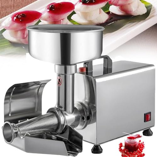 DPLWJPP Electric Tomato Strainer Machine,450w Commercial Stainless Steel Food Milling Machine,Food Strainer And Sauce Maker,For Tomato Strawberry And Blueberry Sauce,220V