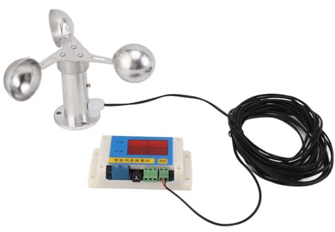 Anemometro per Gru a Torre, Allarme velocità del a 3 Ventole con Display LED, Anemoscopio del con Sensore di Misurazione della velocità del per Misurazione