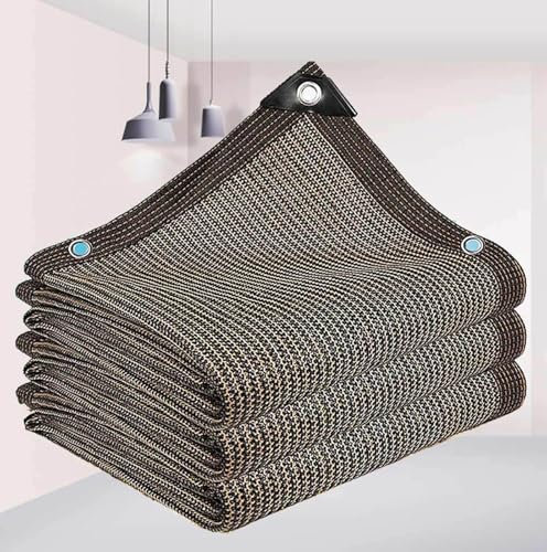AuMarndi Filet Ombrage Serre Tunnel Voiles d'ombrage pour Patio Voile Ombrage Extérieur 5x4 Bâche Anti Chaleur Toile d'ombrage Rectangulaire 4x5m,brown-4x4m