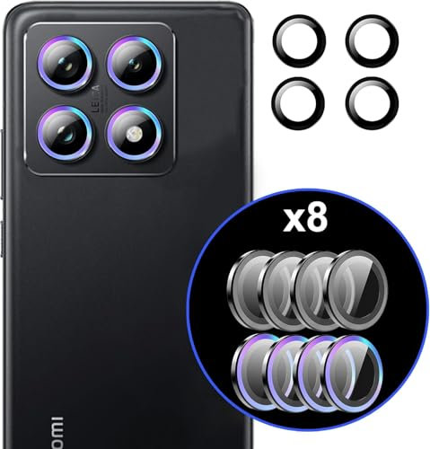 zZjoOoj Protezione per fotocamera Xiaomi 14T, protezione per schermo per Xiaomi 14T [HD Clear] [Multi-Colour + Black]