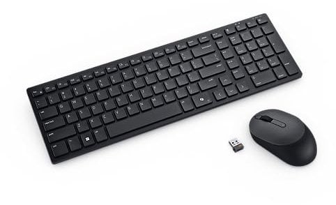 Dell KM555 Wireless RF Wireless + Bluetooth Plunger Key Switch QWERTY Black Mouse Included