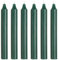 6er Pack Rustikale Stabkerzen H:18 cm Ø:2,2 cm Brenndauer 8 Stunden Tafelkerzen, Farbe:Dunkelgrün
