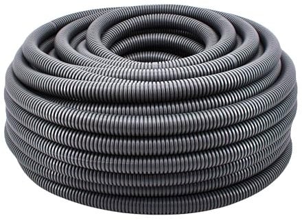 Megaa store Flexibles Leerrohr Wellrohr mit/ohne Zugdraht 750N M16 M20 M25 M32 M40 Kabelschutz ungeschlitzt Außenbereich UV-Beständigkeit (Ø 25 mm innen/Ø 32 mm außen / 25m)