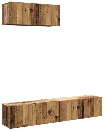vidaXL 3-TLG. TV-Schrank-Set Wandmontage Altholz-Optik Holzwerkstoff, TV-Schrank, Medienschrank, Stereoschrank, HiFi-Schrank, TV-Konsole, TV-Möbel