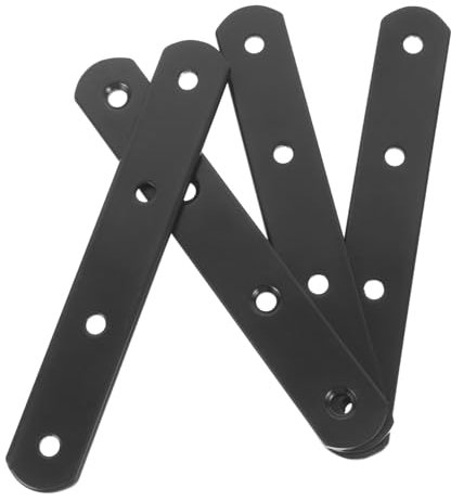 VILLFUL Placa De Reparación De 4 Piezas Soporte Recto Para Madera Soportes Metálicos Planos Fácil Instalación Para Armarios