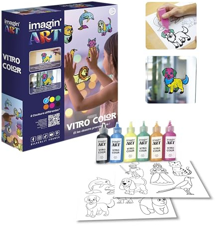 Silverlit - Imagin'Art - Vitro Color – Kit Créatif Peinture sur Vitres – Vitraux Colorés à Décoller – Loisirs Créatifs Enfant