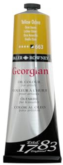 Daler-Rowney Georgian Oil Paint, Aluminium Tube, 7.61oz - 225 ml, Yellow Ochre