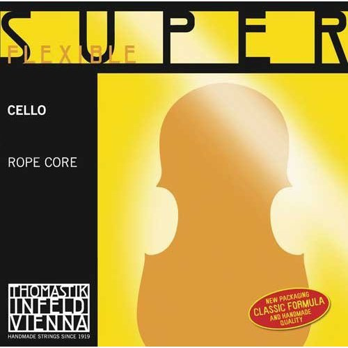 Thomastik-Infeld 786 Super Flexible Cello String, Single D String, 1/2 Size, Steel Core Chrome Wound
